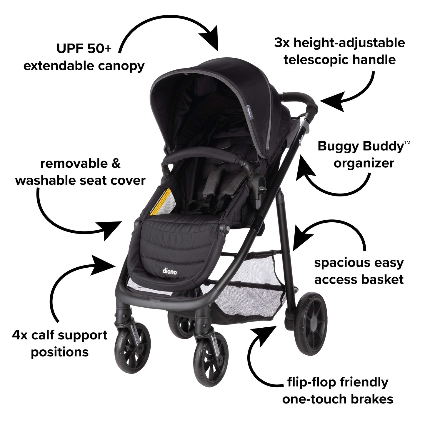 Diono Quantum 4 3-in-1 Travel System with LiteClik30 R SafePlus - Black Jet - 56500-NA-01
