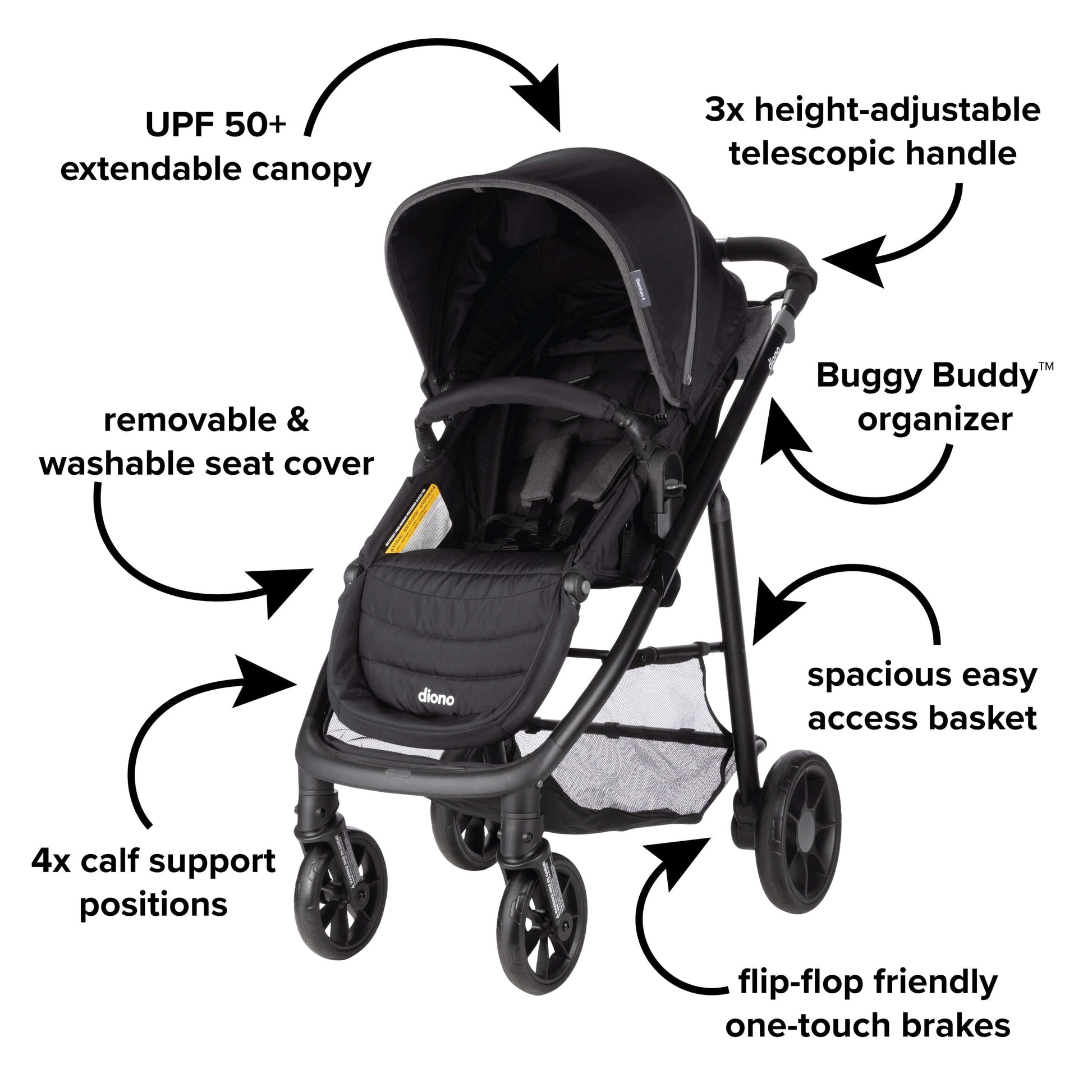 Diono Quantum 4 3-in-1 Travel System with LiteClik30 R SafePlus - Black Jet - 56500-NA-01