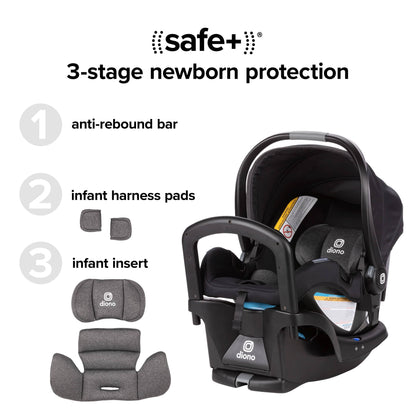 Diono Quantum 4 3-in-1 Travel System with LiteClik30 R SafePlus - Black Jet - 56500-NA-01