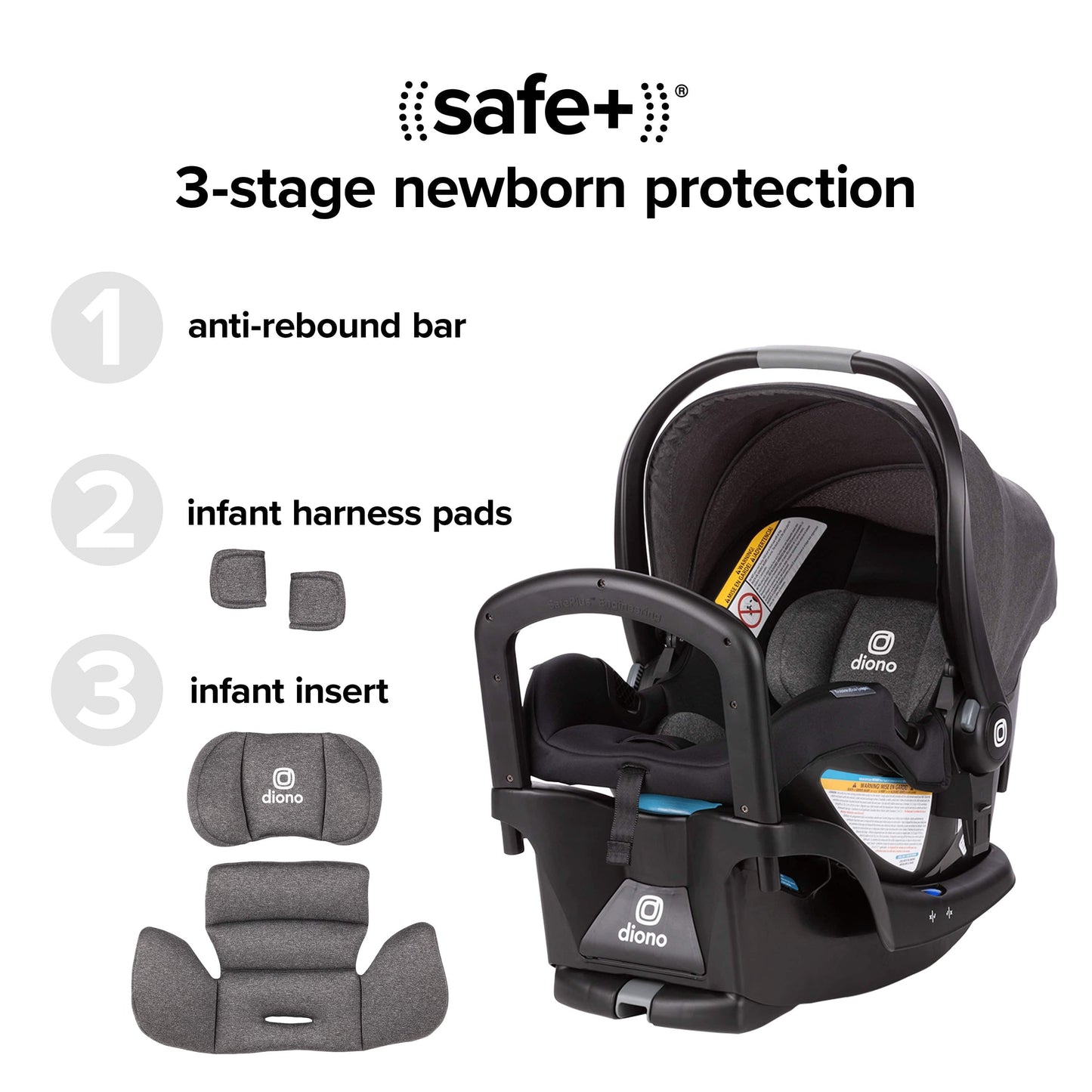 Diono Quantum 4 3-in-1 Travel System with LiteClik30 R SafePlus - Gray Slate - 56501-NA-01