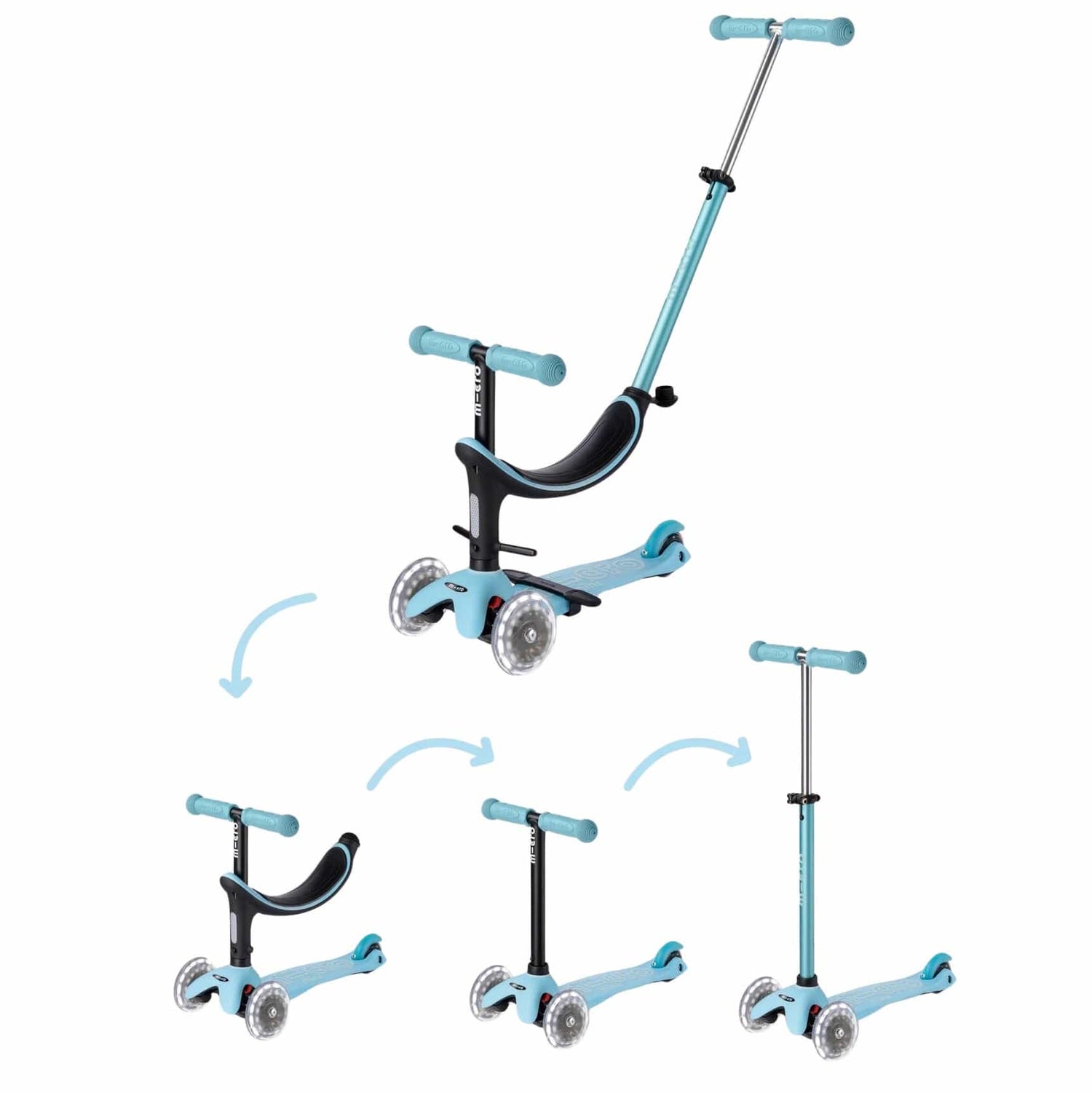 Micro Kickboard Micro Mini2Grow LED Scooter - Blue - MMD360