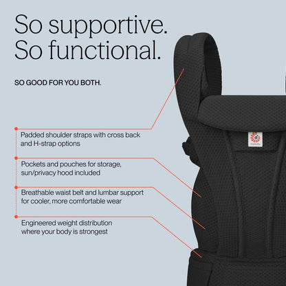 Ergobaby Omni Deluxe Baby Carrier, Mesh - Onyx Black