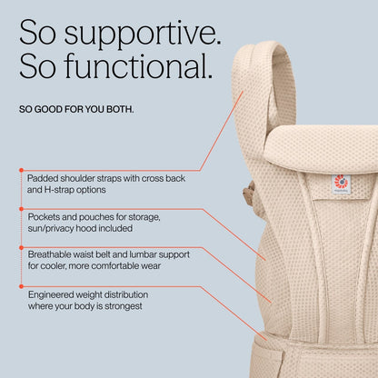 Ergobaby Omni Deluxe Baby Carrier, Mesh - Natural Beige