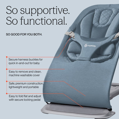 Ergobaby Evolve 3-in-1 Bouncer - Oxford Blue