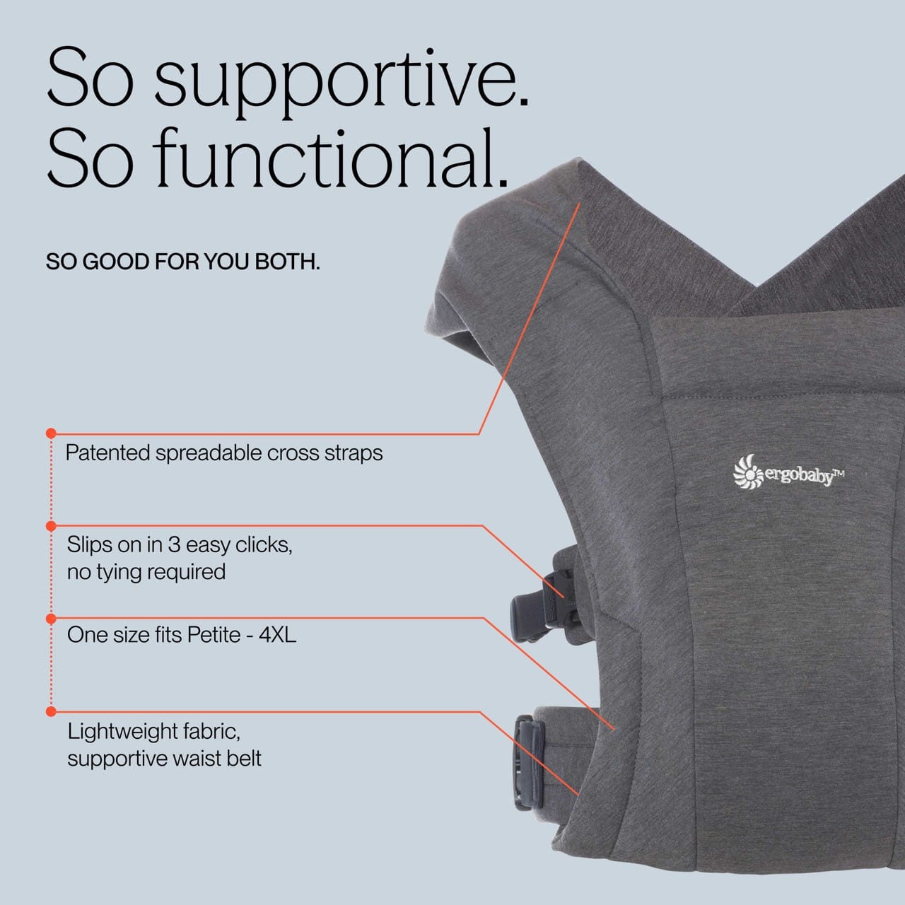 Ergobaby Embrace Carrier - Heather Grey