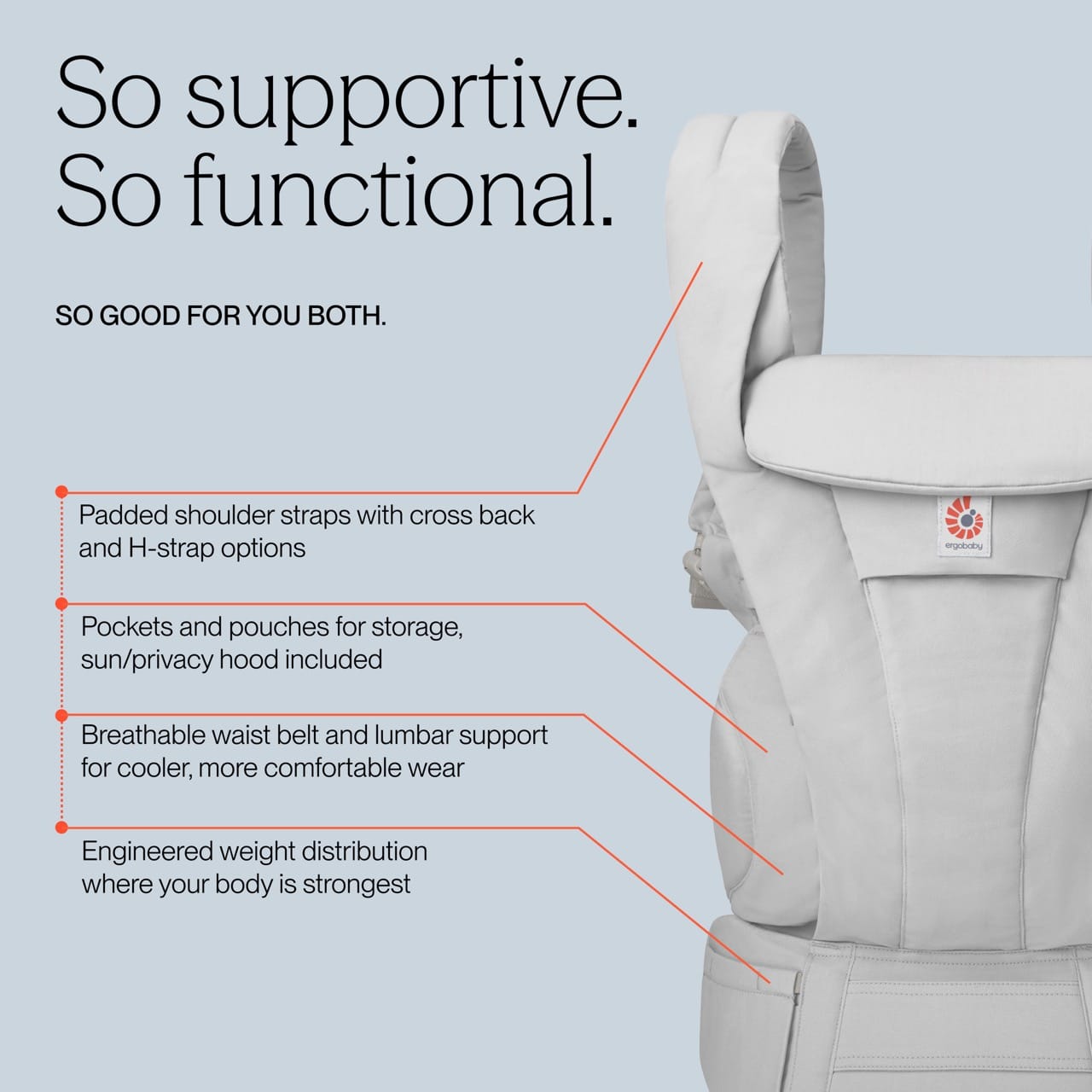 Ergobaby Omni Deluxe Baby Carrier, Cotton - Pearl Grey