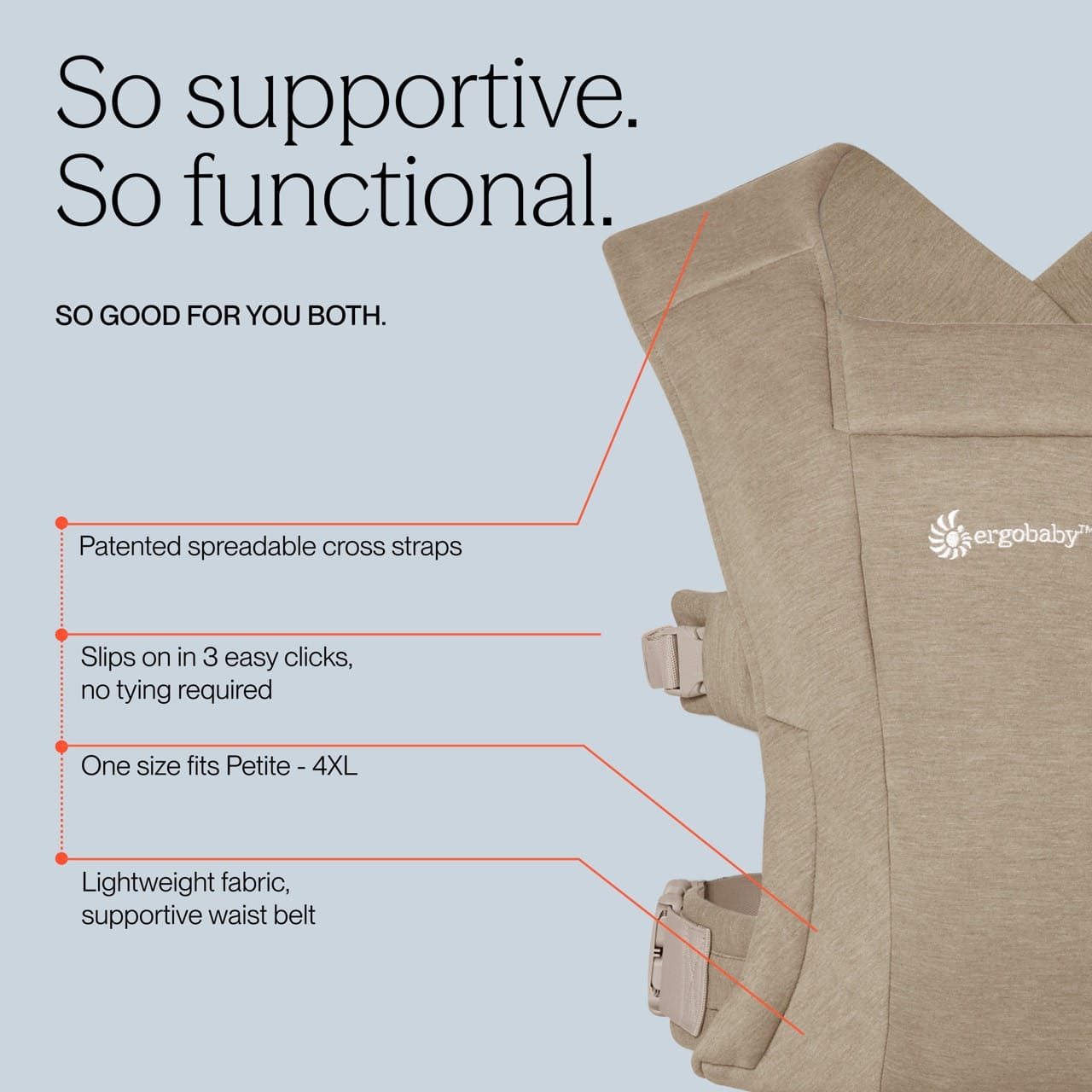 Ergobaby Embrace Newborn Baby Carrier, Soft Olive
