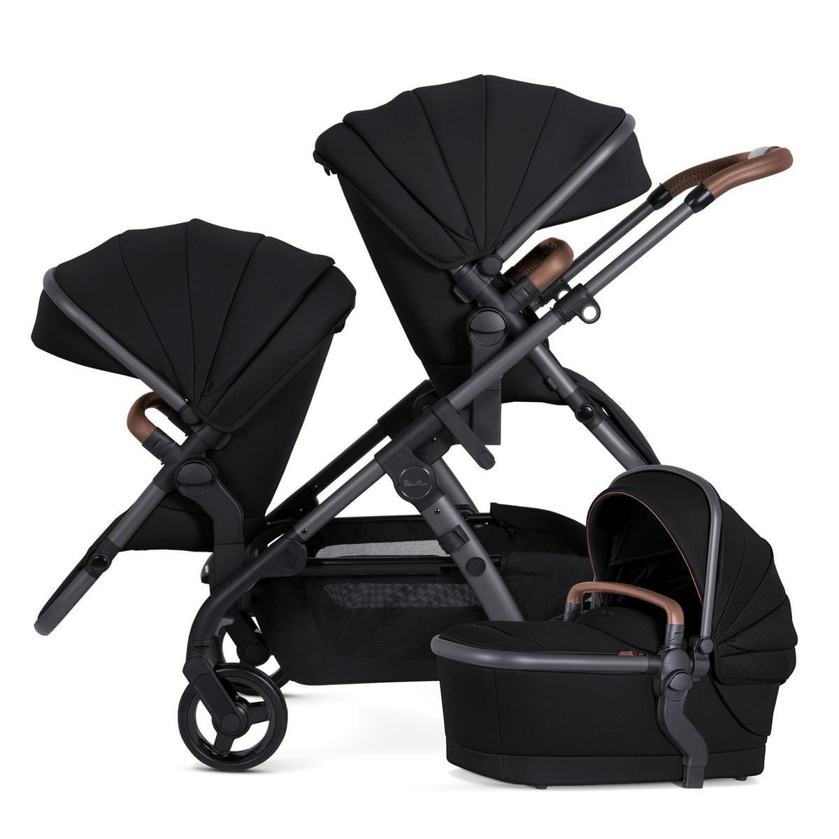 Silver Cross OPEN BOX Wave 3 Complete Single-to-Double Stroller - Licorice - SX2341-LCUC-OB