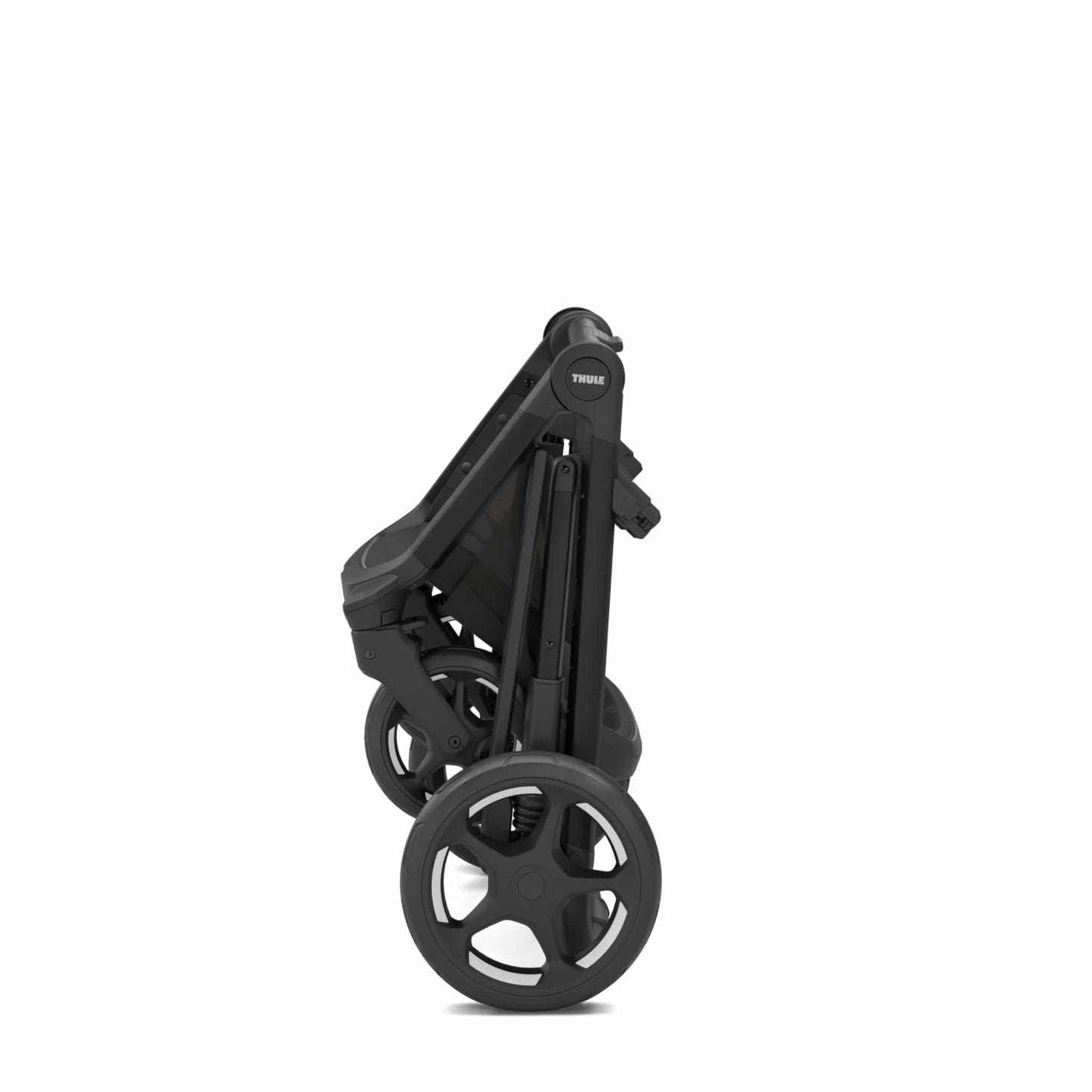 Thule stroller folded in a side view