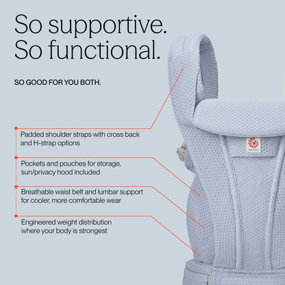 Ergobaby Omni Deluxe Baby Carrier, Mesh - Serene Blue
