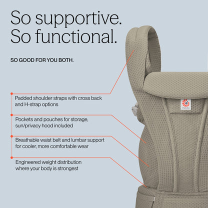 Ergobaby Omni Deluxe Baby Carrier, Mesh - Soft Olive