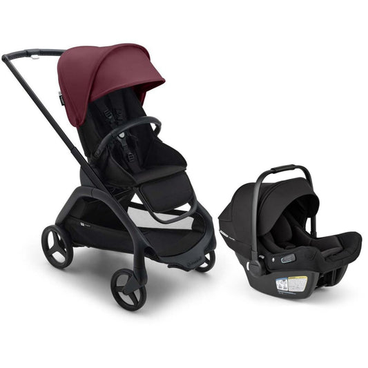 Bugaboo Dragonfly Stroller + Turtle Air Shield Travel System Bundle - Black / Dark Cherry / Dark Cherry / Black - 100176085-400016001-B