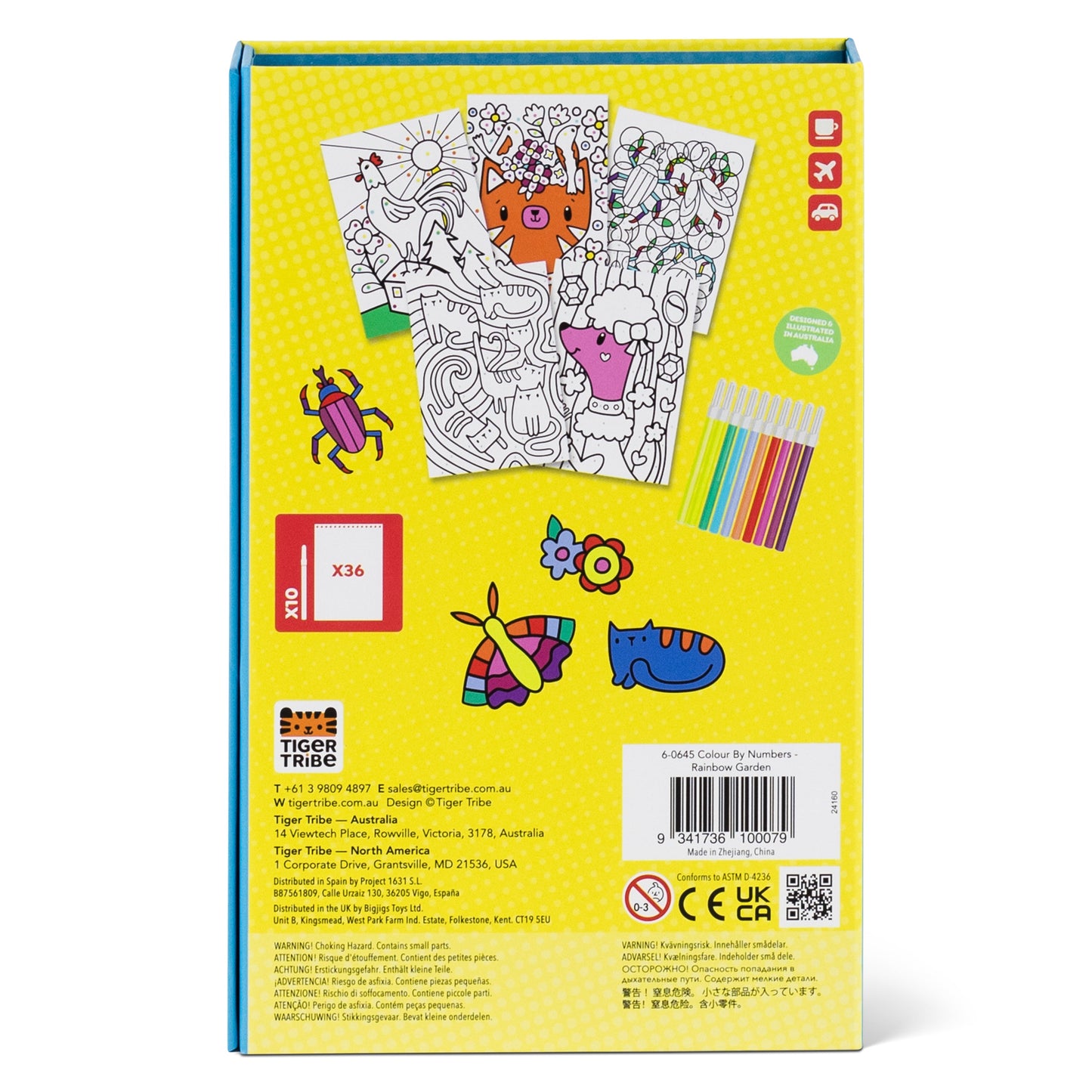 Tiger Tribe Color by Numbers - Rainbow Garden
