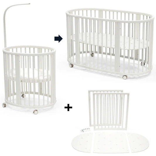 Stokke Sleepi Mini Crib Bundle with Mattress V3 + Bed Extension Kit V3 - White - 600602-592202