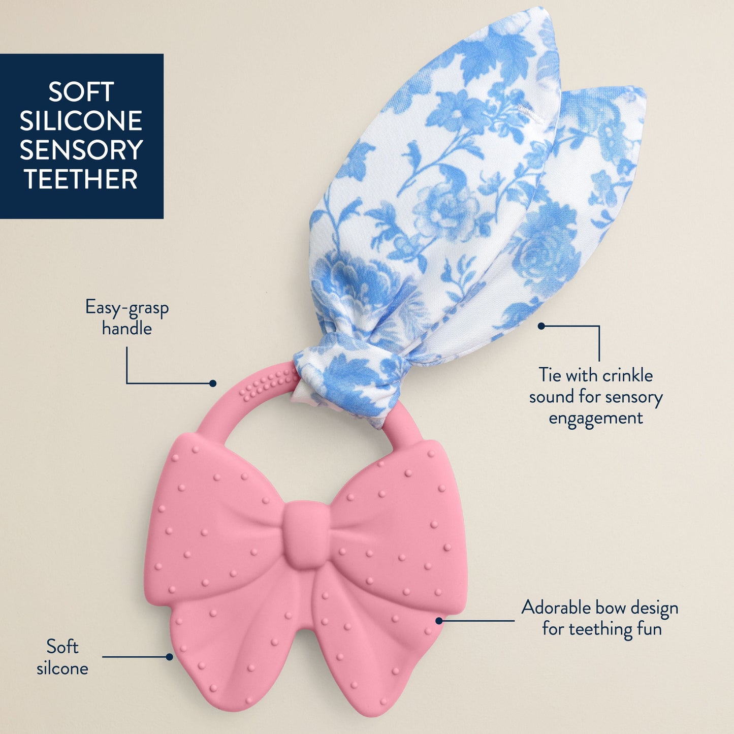 Itzy Ritzy Crinkle Crew Sensory Teether - Bow - Image 3