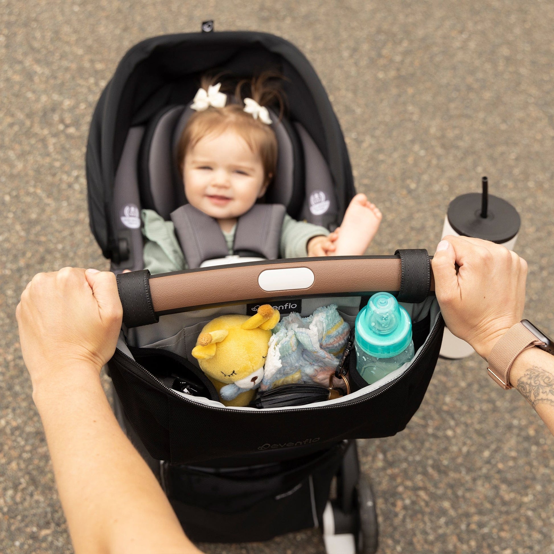 evenflo shyft dualride carryall storage bag Evenflo Shyft DualRide Stroller Organizer Crossbody Bag