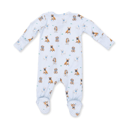 Angel Dear Bestie Dogs Blue 2 Way Zipper Footie, NB