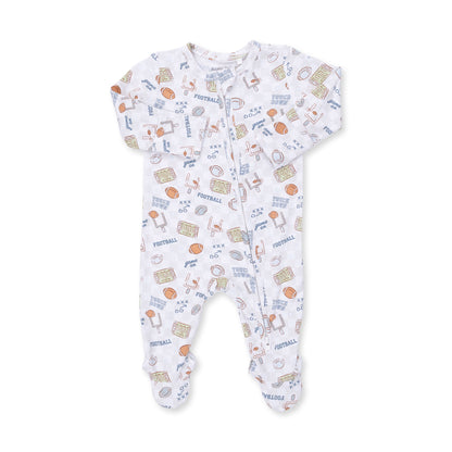 Angel Dear Football Check 2 Way Zipper Footie, 0-3M