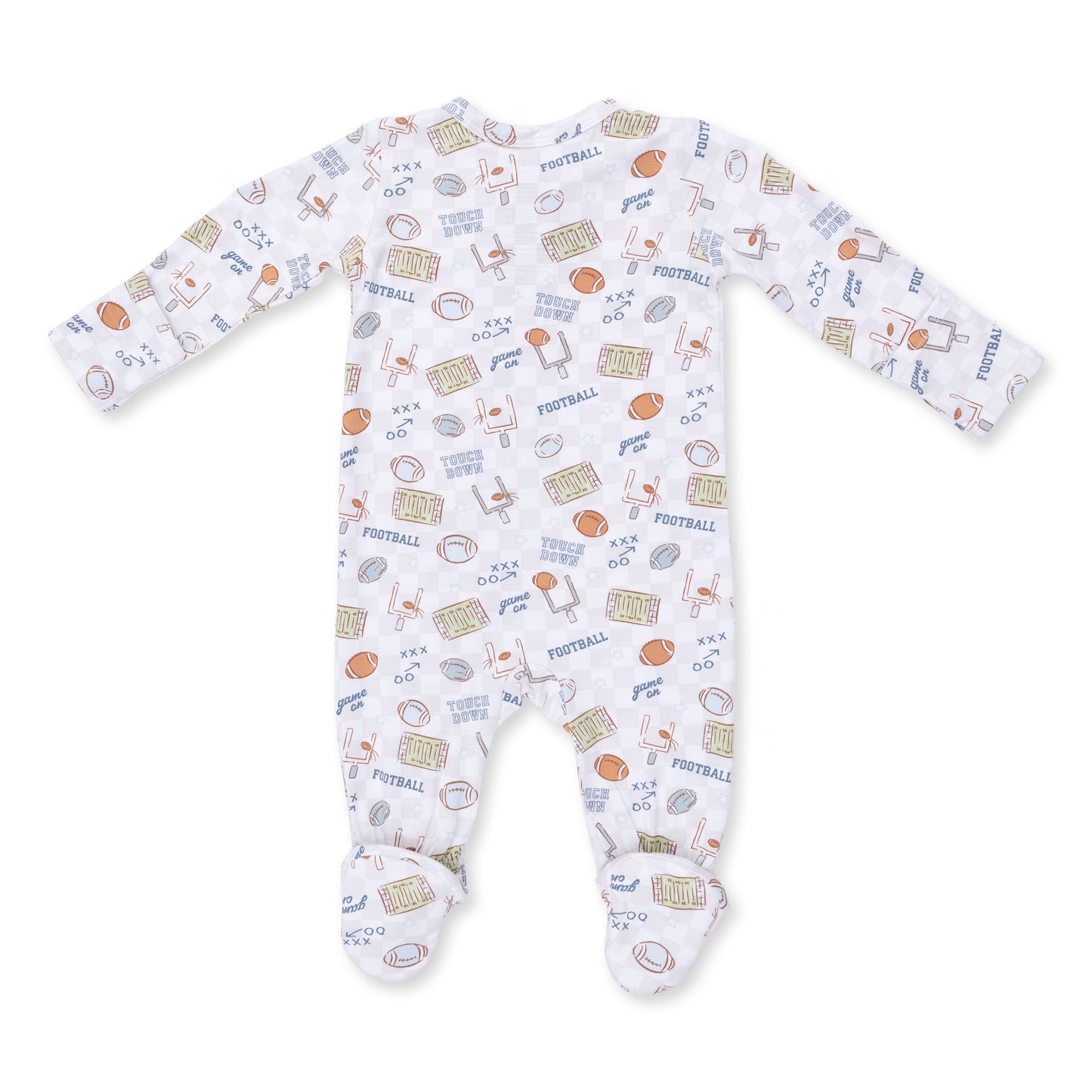 Angel Dear Football Check 2 Way Zipper Footie, NB