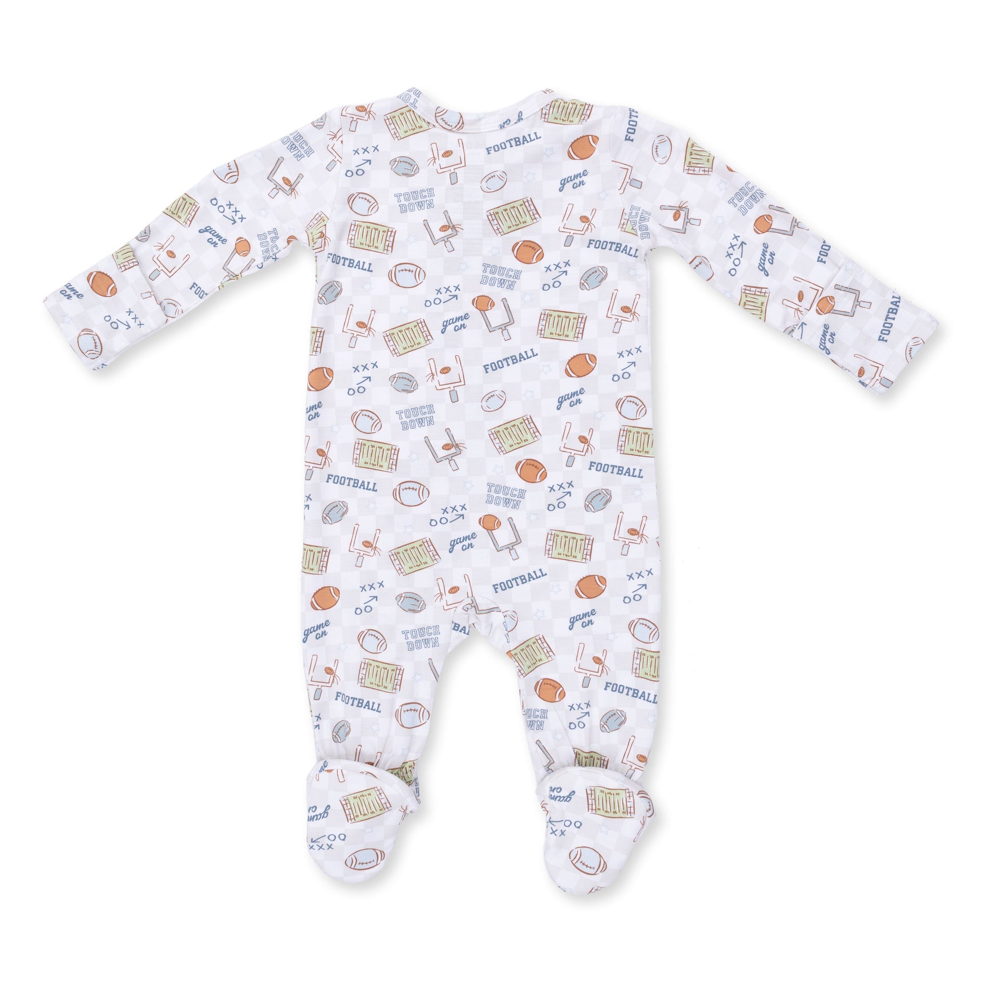 Angel Dear Football Check 2 Way Zipper Footie, NB