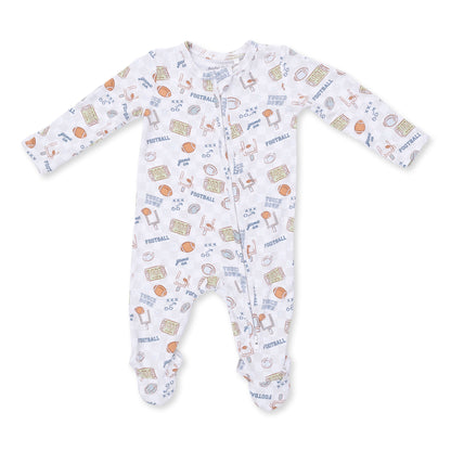 Angel Dear Football Check 2 Way Zipper Footie, NB