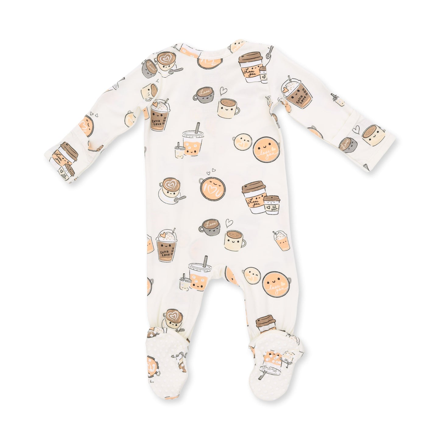Angel Dear Love You A Latte 2 Way Zipper Footie, 0-3M