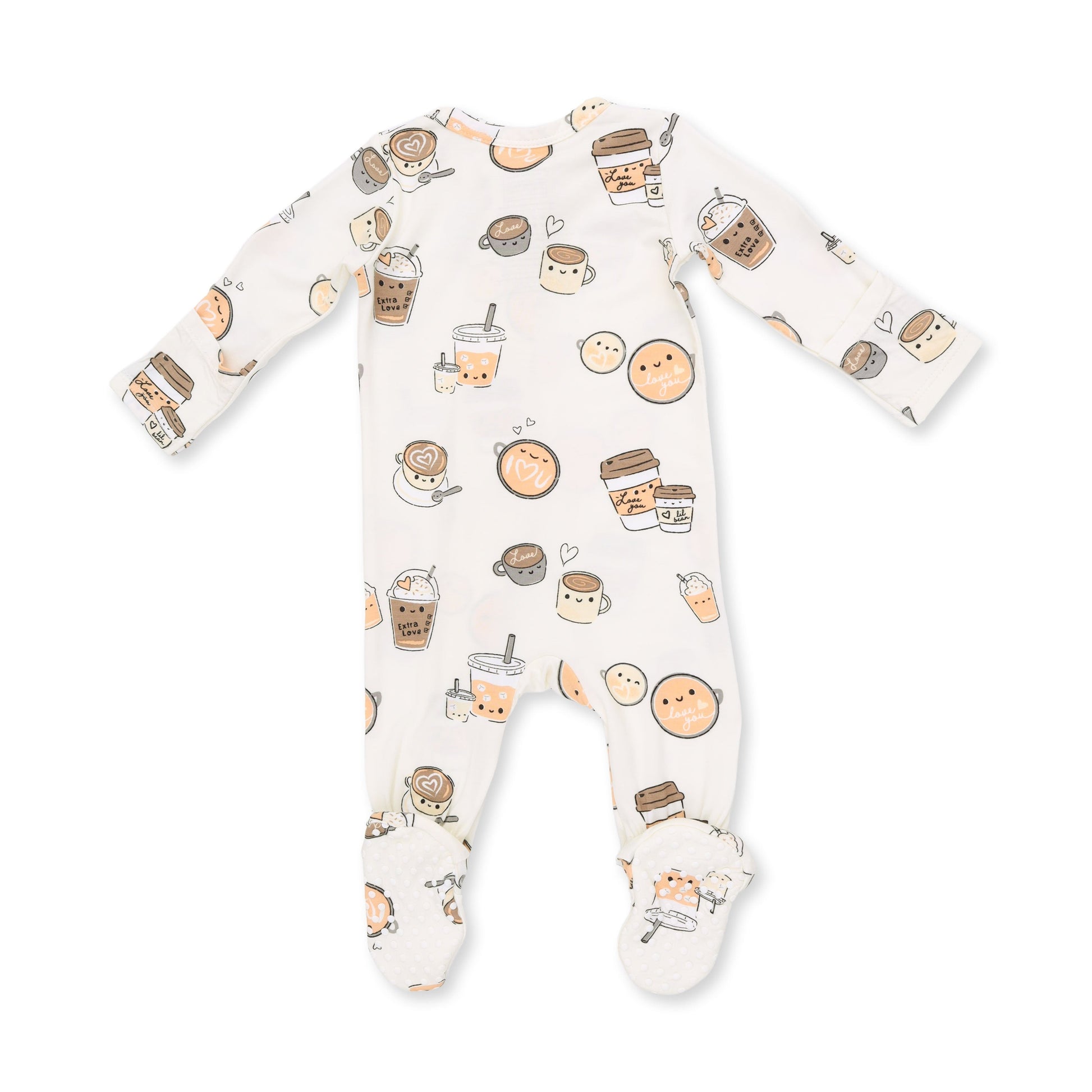 Angel Dear Love You A Latte 2 Way Zipper Footie, NB
