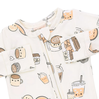 Angel Dear Love You A Latte 2 Way Zipper Footie, NB