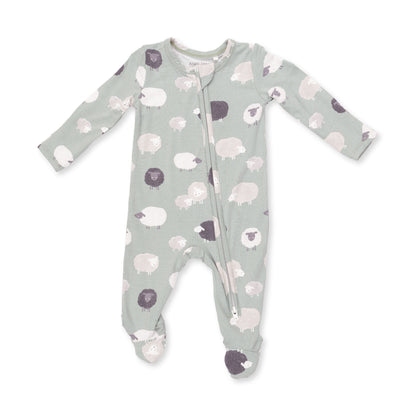 Angel Dear Black Sheep 2 Way Zipper Footie, 0-3M