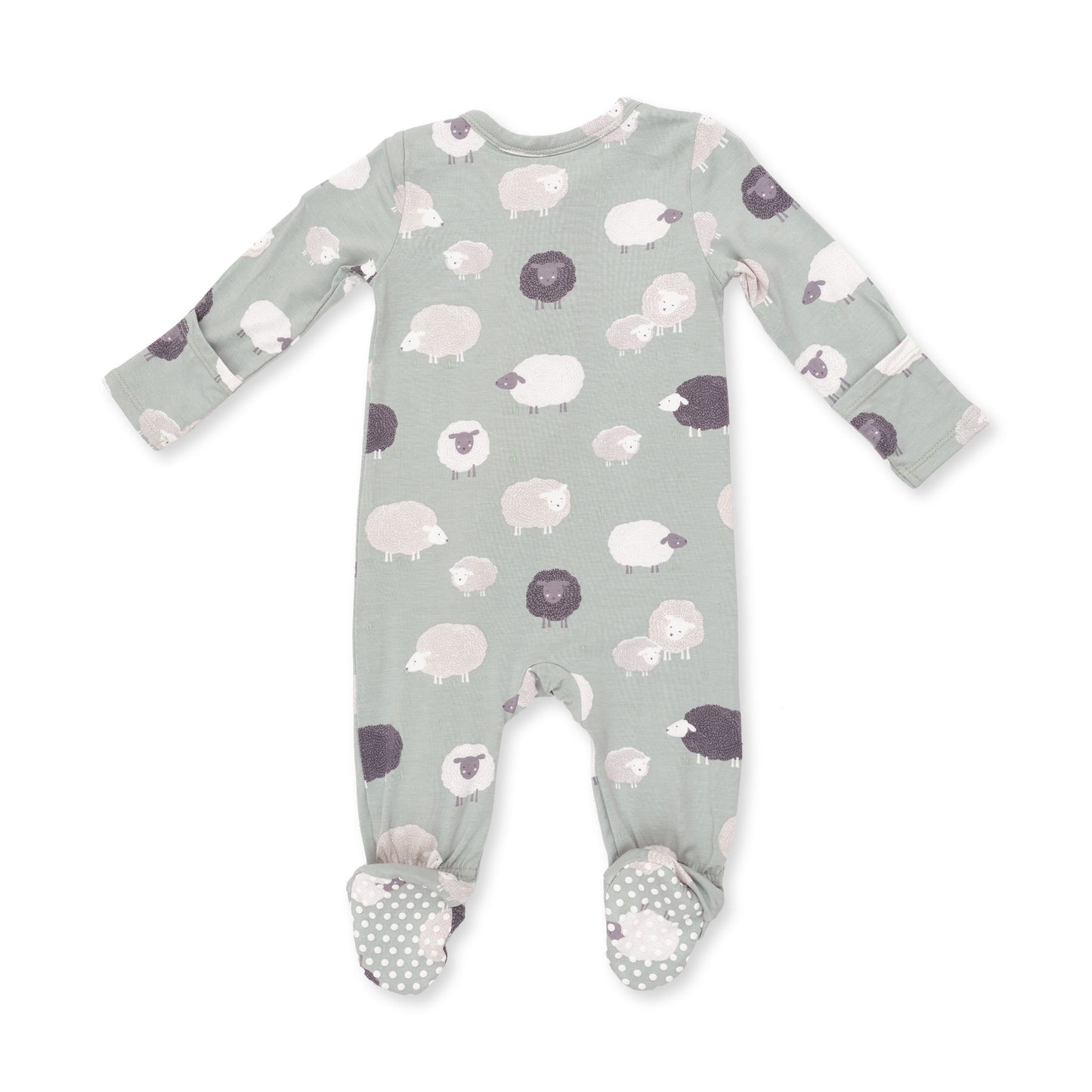 Angel Dear Black Sheep 2 Way Zipper Footie, 3-6M