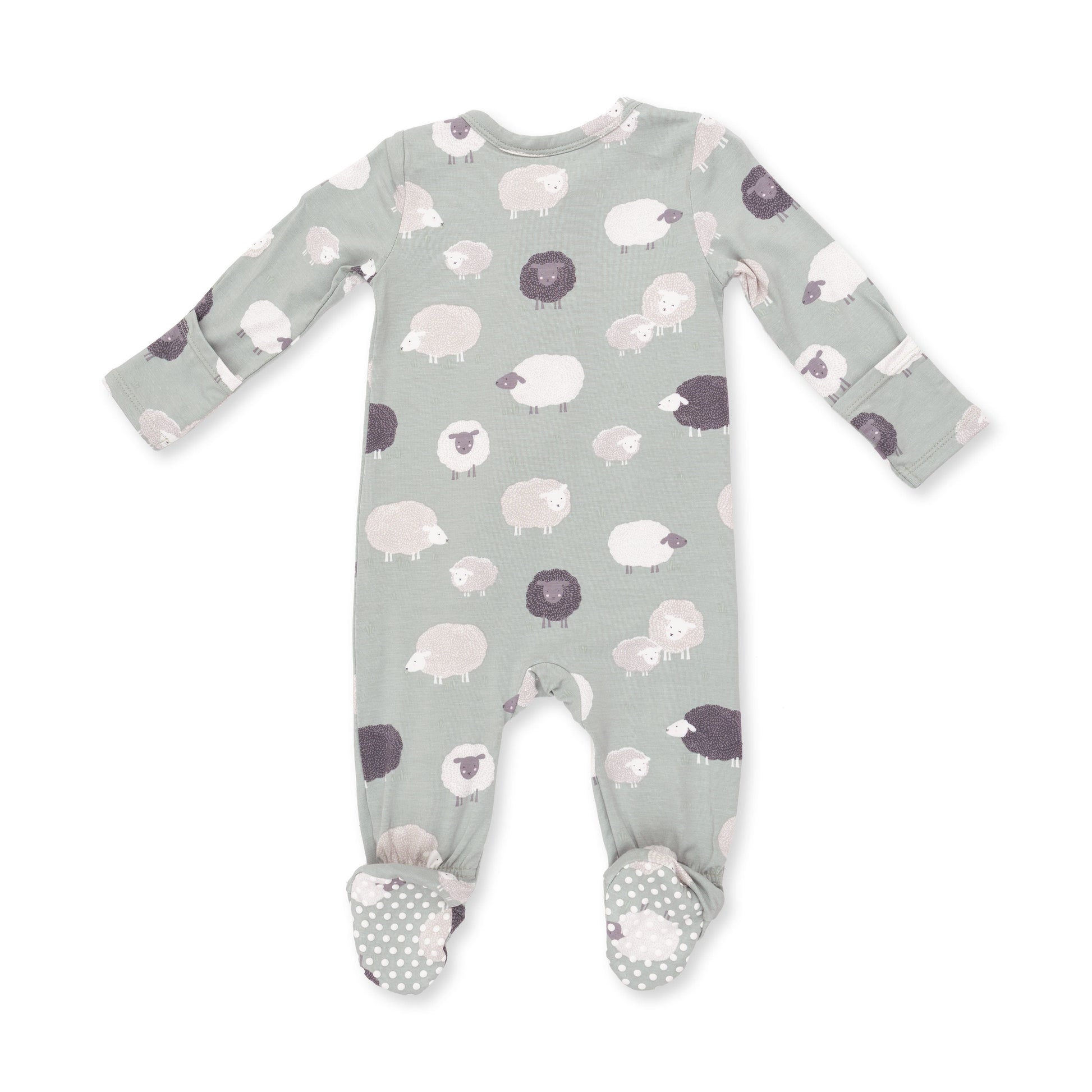 Angel Dear Black Sheep 2 Way Zipper Footie, 3-6M