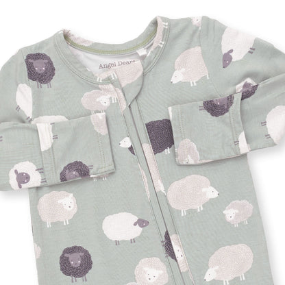 Angel Dear Black Sheep 2 Way Zipper Footie, NB