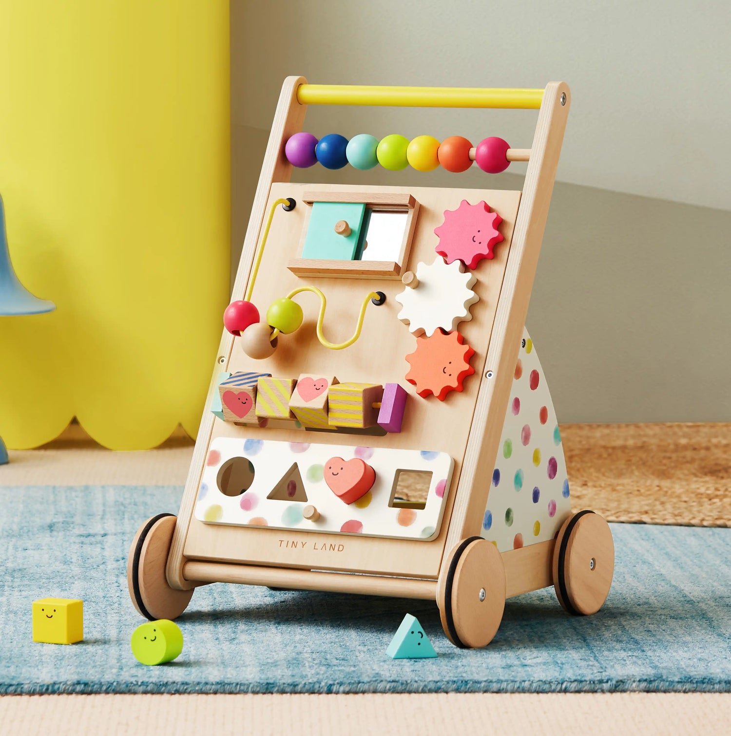 Tiny Land® Premium Natural Wooden Activity Walker - TLTGBW001RC