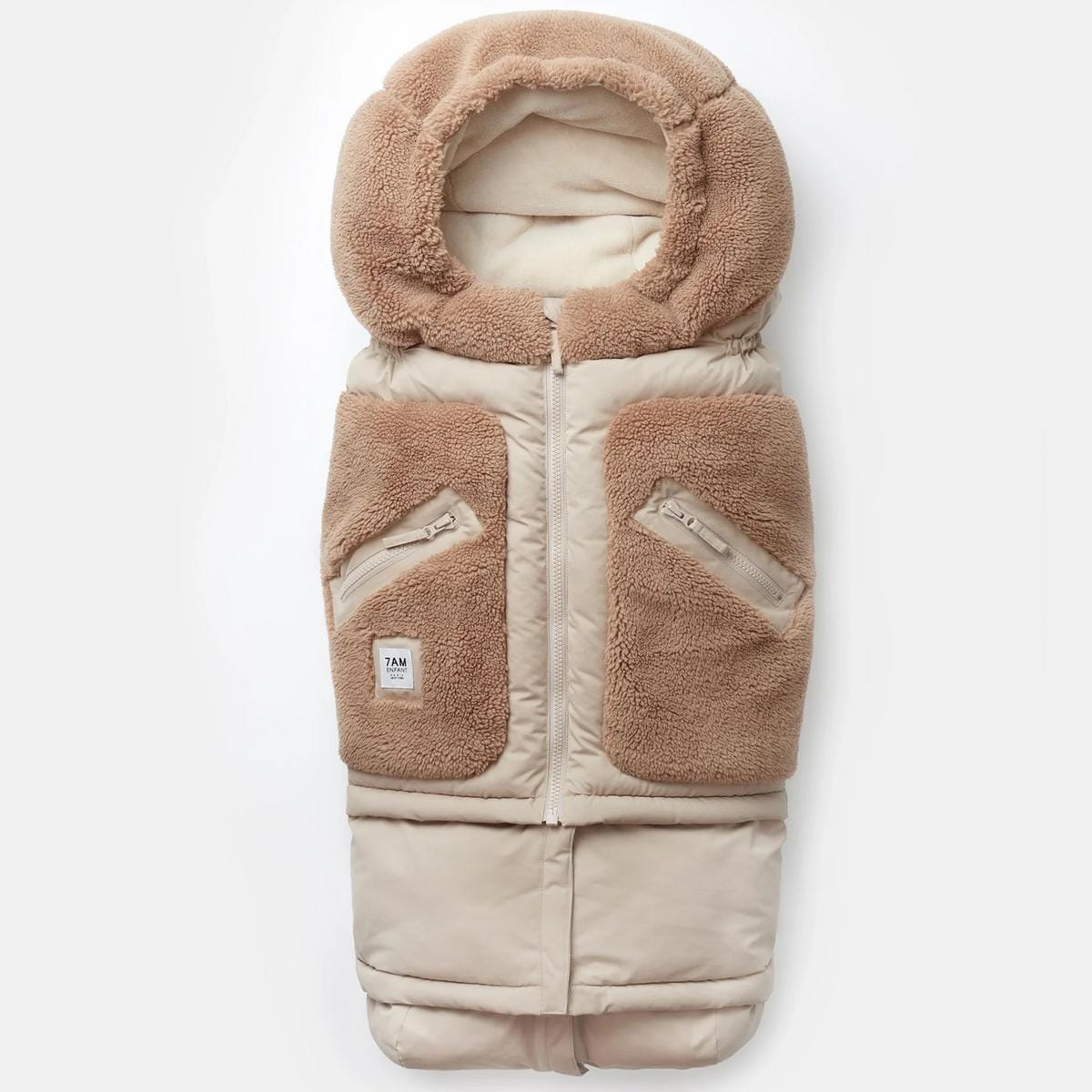7 A.M. Enfant Blanket 212 Evolution Footmuff - Cappuccino Applique / Oat Cacao - B212E-OATAC