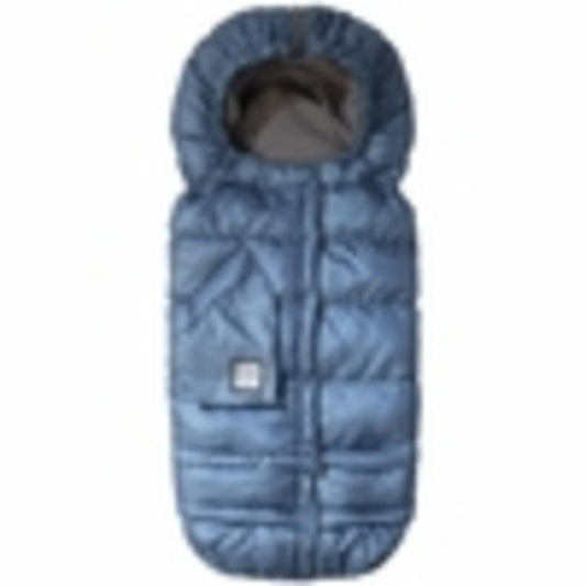 Blue 7 A.M. quilted infant bunting bag with hood