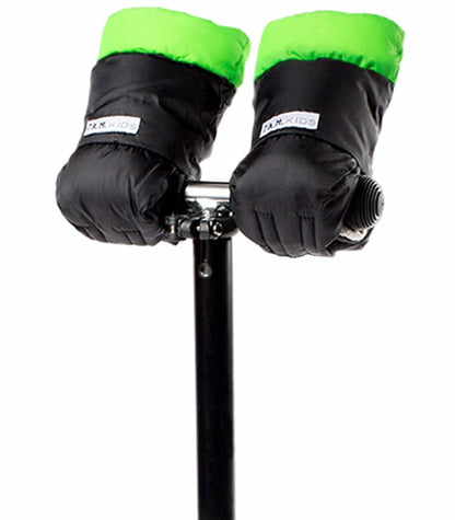 7 A.M. Enfant Kids Warmmuffs, Large - Black/Neon Green - HM212KL-BKNG