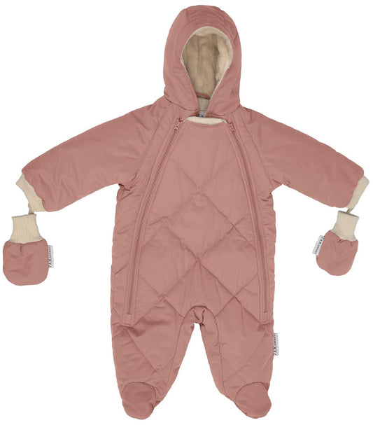 7 A.M. Enfant Snowsuit Bebe - Benji - Rose Dawn Quilted (12-24m) - SSB803-ROQ