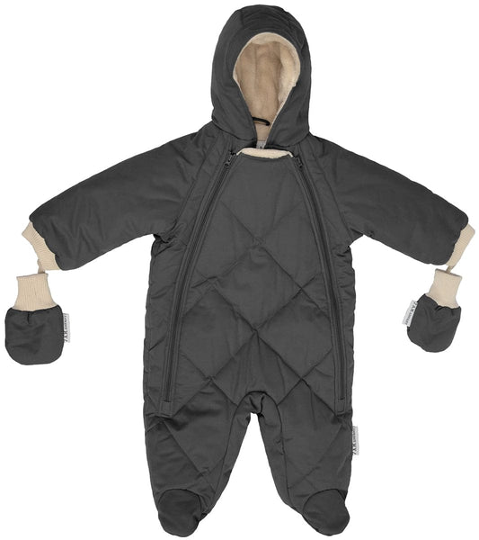 7 A.M. Enfant Snowsuit Bebe - Benji - Smokey Grey Quilted (6-12m) - SSB802-SMQ