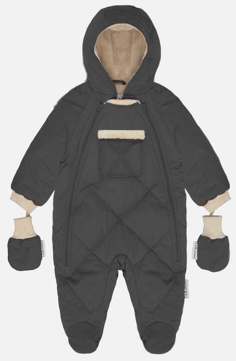 7 A.M. Enfant Snowsuit - Benji - Smokey Quilted (3-6M) - SSB80-B-SMQ