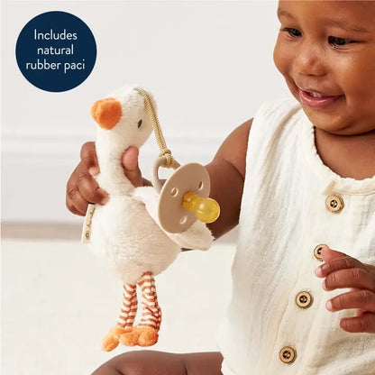 Itzy Ritzy Bitzy Pal Natural Rubber Pacifier & Plush - Goose