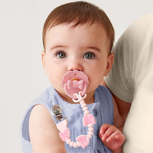 Itzy Ritzy Paci Strap Plus - Pink Bows