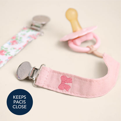 Itzy Ritzy Itzy Clip Fabric Pacifier Strap - Bow