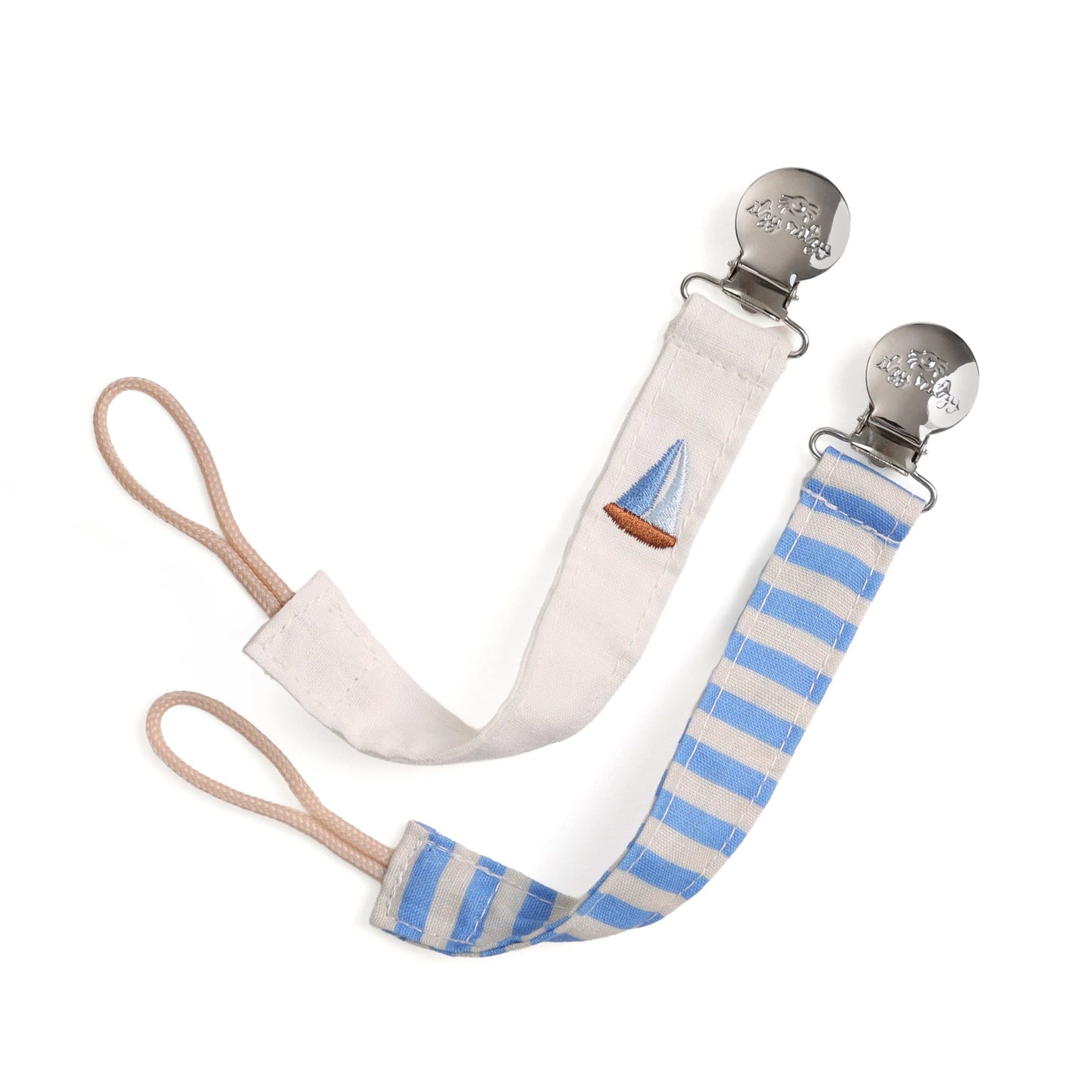 Itzy Ritzy Itzy Clip Fabric Pacifier Strap - Nautical