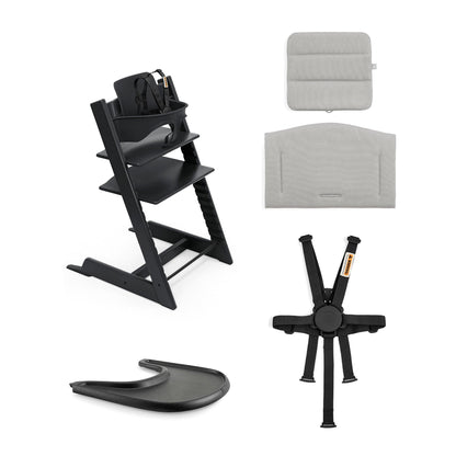 Stokke Tripp Trapp High Chair2 and Cushion with Stokke Tray - Black / Anthracite / Black - 706700