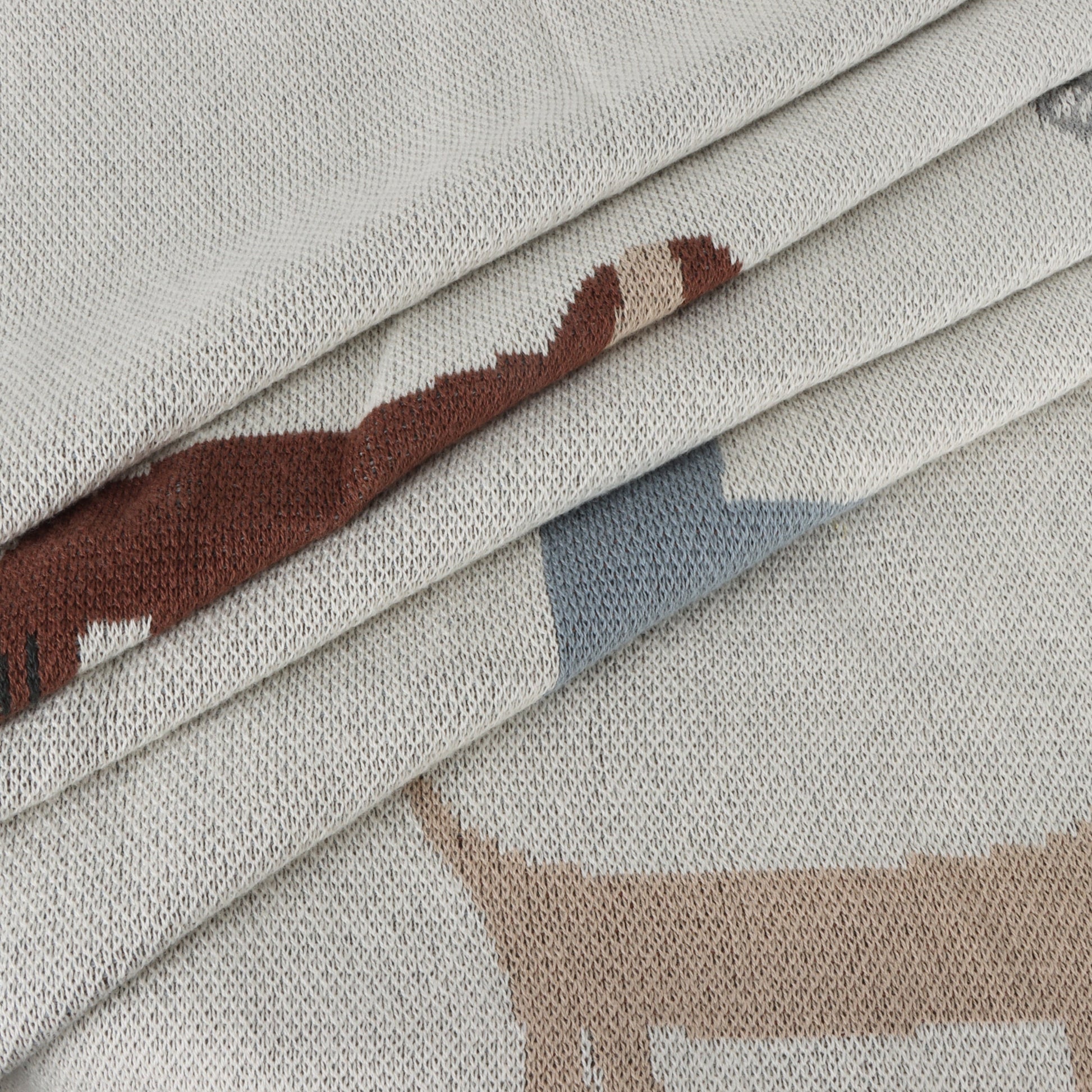 Viverano Organics Buddy Dog - Jacquard Sweater Knit Baby Blanket (Organic Cotton) - Natural, One Size