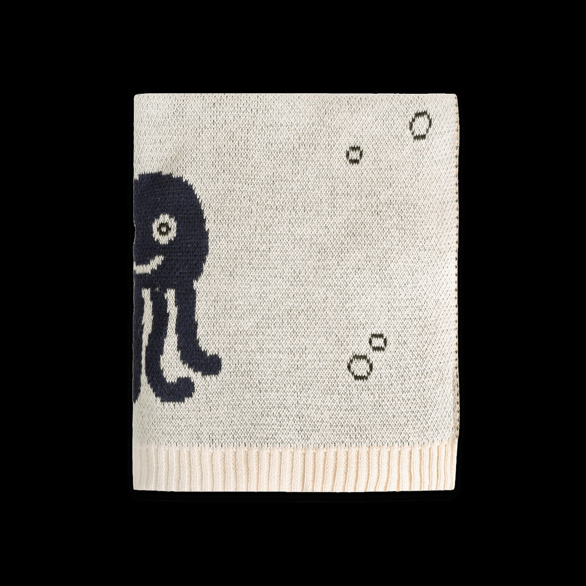 Viverano Organics Ocean Life - 3D Jacquard Sweater Knit Baby Blanket (Organic Cotton) - Natural, One Size