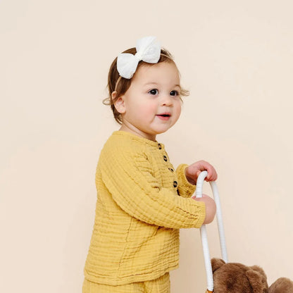 Lou Lou & Company Tulle Bow Headband - Ivory Dot (Large)