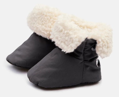 7 A.M. Enfant Baby Booties - Benji - Smokey, 12-24M - BT80-F3-SMK