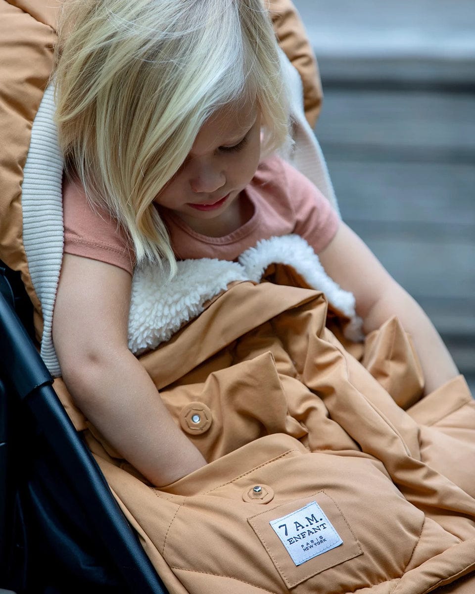 7 A.M. Enfant Blanket 212 Evolution Footmuff - Cognac Quilted - B212E-COQ