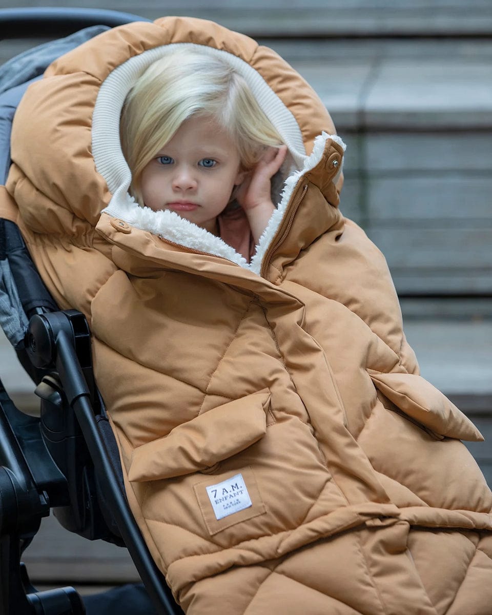 7 A.M. Enfant Blanket 212 Evolution Footmuff - Cognac Quilted - B212E-COQ